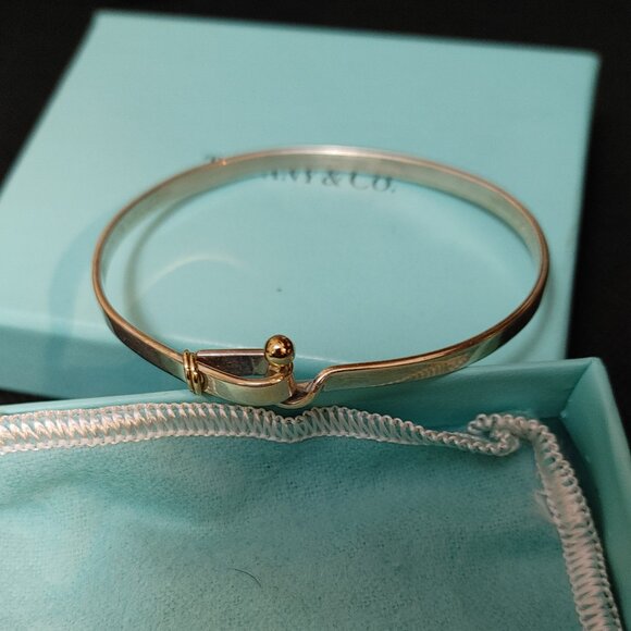 Tiffany & Co Jewelry - Iconic Tiffany & Company Sterling and 18K gold hook and eye bracelet